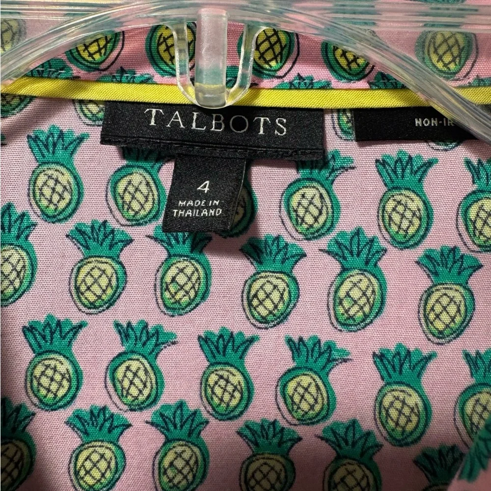 Women’s Talbots Scalloped Pineapple Top Size 4 - Picture 4 of 10